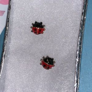 Red & black ladybug 🐞 earrings